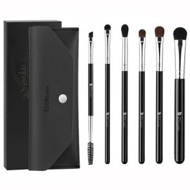 DUcare Ducare Eye Shadow Brush Set of 6, Eye Makeup Dedicated Brush, Natural Horse Hair, Cosmetic Brushes, Super Soft, High-Quality Makeup Brushes, Attractive Eye Area, Makeup Tools with PU Storage