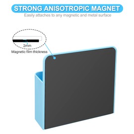 2 Pieces Large Capacity Blue Strong Magnetic Chalk Holder,Fridge Magnet Holder,Marker Holder,Locker Container Organizer, Letter Holder Fridge,Wall Pen/Remote Control Holder,Whiteboard Pen Holder