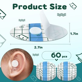 Kingdder 60 Pcs Baby Ear Covers for Bath Waterproof Ear Protection Plugs for Swimming Kids Newborn Shower Surfing Snorkeling and Other Water Sports(Blue)