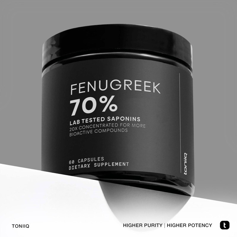 Toniiq Fenugreek Capsules - Ultra High Potency 20:1 Extract with