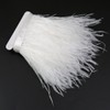 1m White Ostrich Feathers Fringe with Satin Ribbon for Dresses,