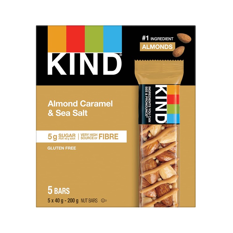 KIND Fruit & Nut Caramel Almond Sea Salt, Gluten Free,