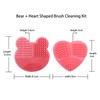 Vtrem Makeup Brush Cleaner Mat 2 PCs Bear & Heart