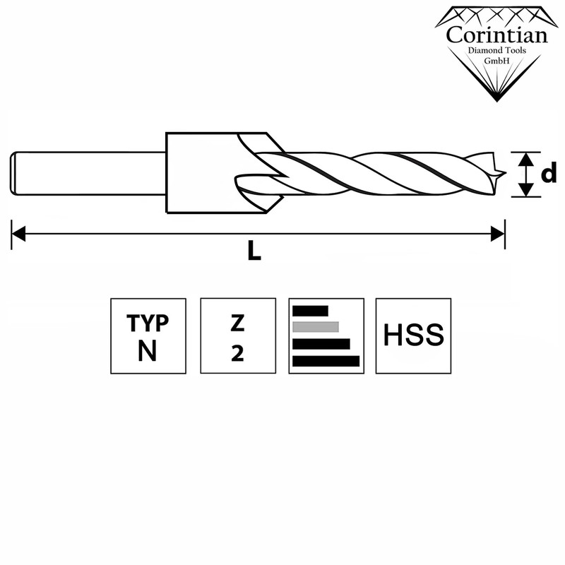Corintian HSS Countersink Drill Bit Diameter 3 to 10 mm,