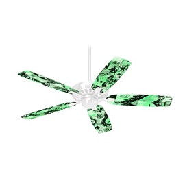 Scene Kid Sketches Green - Ceiling Fan Skin Kit fits most 42 inch fans (FAN and BLADES SOLD SEPARATELY)