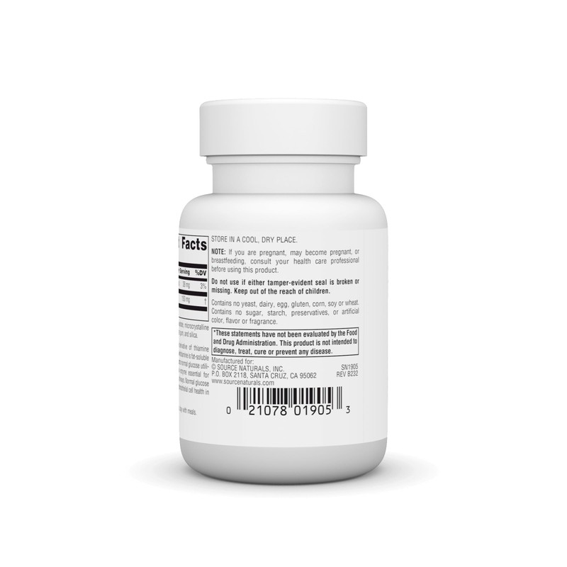 Source Naturals: Benfotiamine, Fat Soluable Source of Vitamin B-1 (Thiamine)