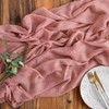 Aoksunova Muslin Wedding Table Runner, Dusky Pink, Rustic, Boho, 3