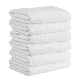 Classic Turkish Towels - 6 Piece Luxury White Hand Towels for Bathroom - 100% Turkish Cotton, Quick Dry, Soft and Super Absorbent Towels