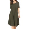 Locryz Womens Pockets Casual Swing Loose T-Shirt Midi Dresses M