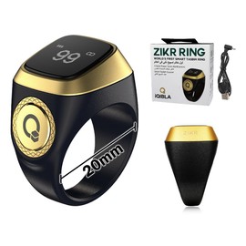 Abiyou Tasbih Counter Smart Ring, Digital Electronic Smart Ring Counter, Muslim Tasbeeh Smart Counter, Intelligent Tasbih Ring Counter, Islamic Ring Counter, Tasbeeh Smart Counter (Black, 20 mm)