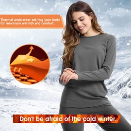 BAMBOO COOL Thermals Base Layer Women Thermal Womens Bamboo Winter Wear Grey