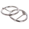 Single Prong Round Double Circle O-Ring Belt Buckle, Silver