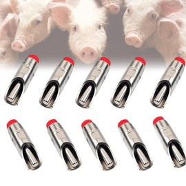 10Pcs Bebedero Chupón para Cerdo, Bebedero de Pezón de Acero Inoxidable, Riego Automático de Cerdo con Filtro para Cerdos, Alimentador ,Automático de Agua Waterer Feeder, Adecuado para Cerdos, Ovejas