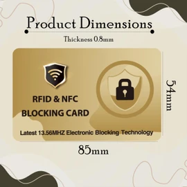 DevTech IT RFID Blocking Cards - 10 Pack, Protects Entire Wallet/Purse, NFC/Contactless Bank Card Protector - Golden