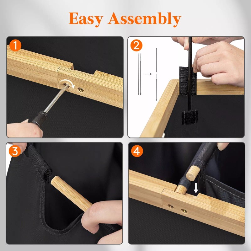 Lifewit 160L Double Laundry Hamper with Lid, Extra Large Bamboo