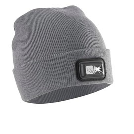 Panther Vision LED Hat Light - POWERCAP 2.5 USB Rechargeable LED Beanie Light Hat - Bright LEDs and IPX4 Water Resistance Gifts for Dad Father Men Husband Warm Knitted Cap - Gray