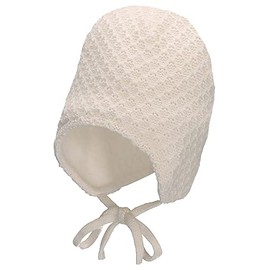 Sterntaler Girls GOTS Knitted Hat Tie Straps Hat, ecru