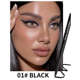 Erinde Black Gel Eyeliner for Mature Women - Waterproof Smudge-proof Eye Liner Pencil, Gel Cream Matte Texture, Built-in Sharpener, Long Lasting Precision Waterline Eyeliner for Older Women #01 Black