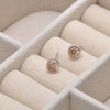 6MM Citrine Color Cubic Zirconia Round Bezel Sterling Silver Studs