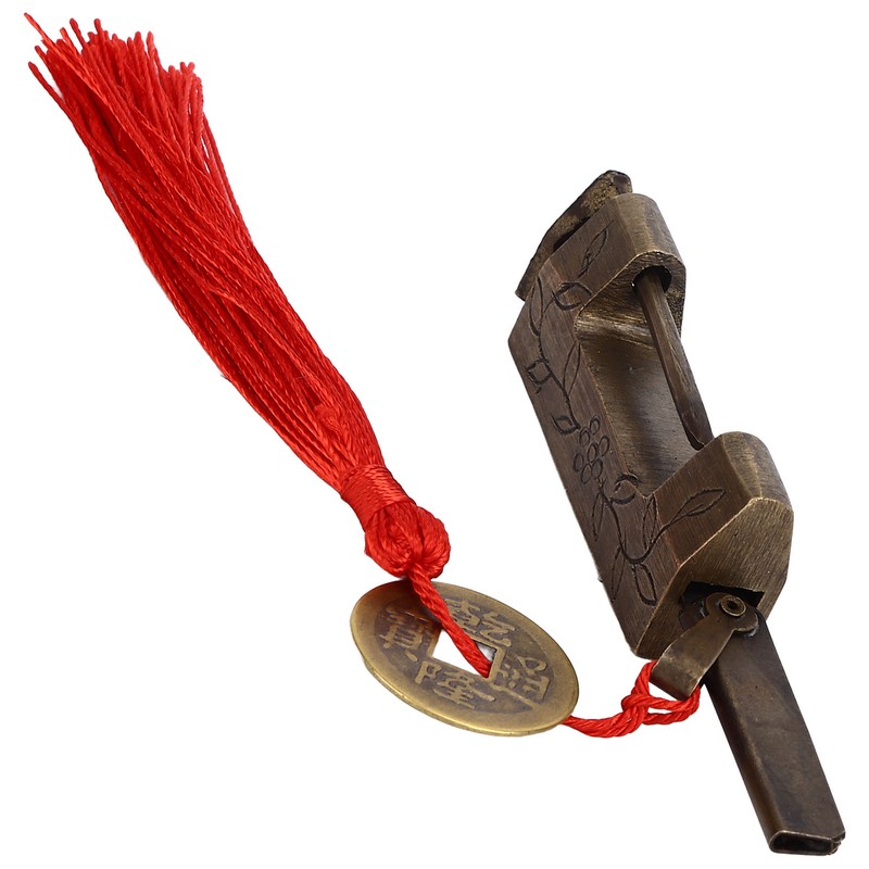 Chinese Antique Lock Retro Classic Pattern Design Bronze Brass Material