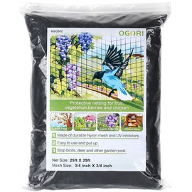 OGORI Heavy Duty Bird Netting - 25' x 25' Garden Protection