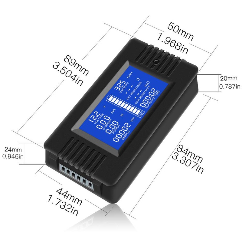 DC 0-200V 0-300A Battery Monitor Meter with Shunt, 9-in-1 Digital