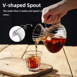 Bincoo Pour Over Coffee Maker Set,650ML Borosilicate Glass Carafe with Coffee Driper&50pcs Paper Filter,Glass Coffee Maker for Home Café Restaurant