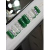 Handmade 🤍 CUSTOM Hard Gel Press On Nails, GREEN BLING