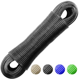 Washing Line 20 m Rope Steel Core Laundry Ultra Robust Portable for Indoor and Outdoor Use