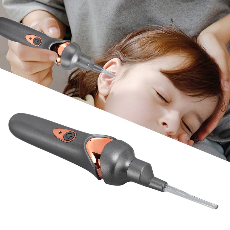 LED Lighted Earpick Set Low Noise Deep Cleansing Electric Ear