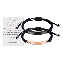 Direcksmart Duo Pulseras Parejas Lazo Amor Novios Ac Inox B801 Promesa