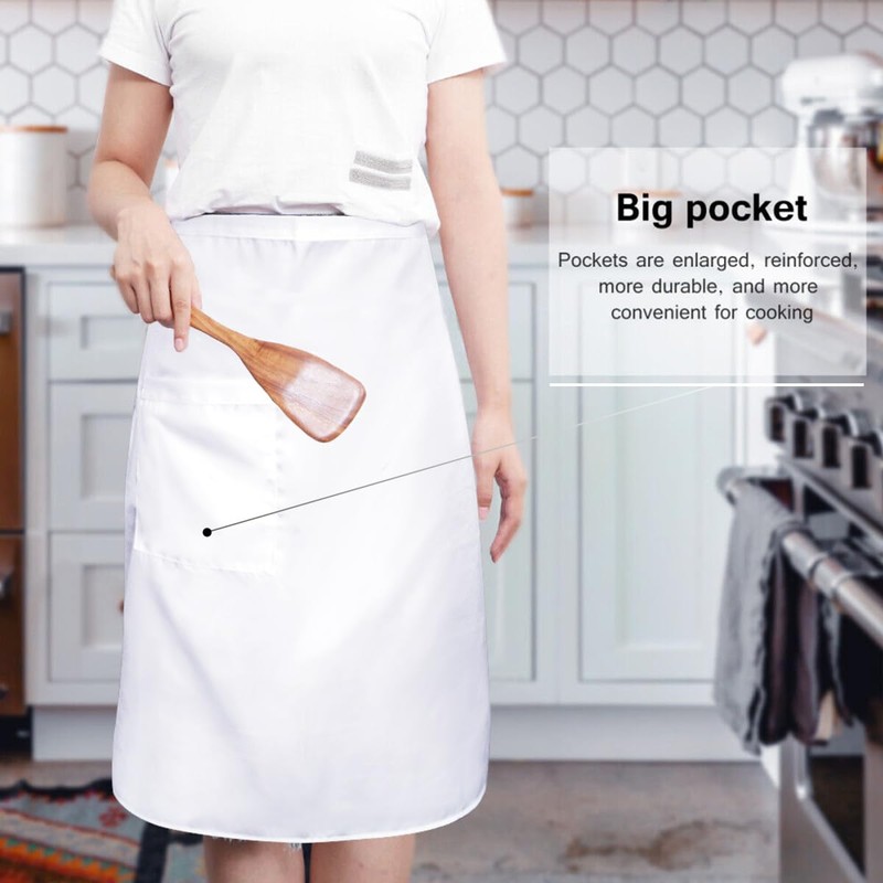 SevenFish Chef Hat Waist Apron Set, Adjustable Elastic Cooking Hat,