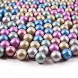 Galashield Glass Marbles Bulk Fillers | Round Metallic Color Beads for Vases, 1lb (Approx. 80 pcs)
