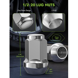 AUTOPTIM 1/2-20 Golf Carts Lug Nuts - Replacement for EZGO & Club Car Golf Carts Aftermarket Wheel Lug Nuts 16PCS Chrome Closed End Tire Nuts
