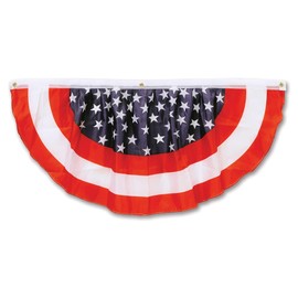 Beistle 54991-RWB Stars and Stripes Fabric Bunting, 4-Feet