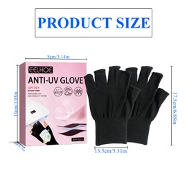 1 Pair Gel Nails UV Gloves, Anti UV Gloves for Gel Nail Lamp, Fingerless UV Gloves for Gel Manicure, UV Protection Gel Nail Gloves, Gel Nails UV Shield Gloves for Manicure Dryer
