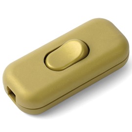 AXFEE Inline Switch, 250 V 6 A Intermediate Switch Cord Switch, Cable Switch, Rocker Switch, 2-Core and 3-Core Leads, Cord Switch for Lamp Small Appliances, Gold