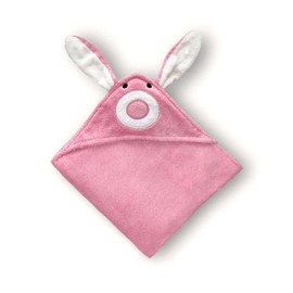 Zoe Sage Baby Hooded Towel - Super Absorbent and Luxuriously Soft Baby Towel and Mitt Made from Bamboo and Cotton - Baby Towel Newborn - Generous Size 110 x 65 cm - Rosa Pink Bunny
