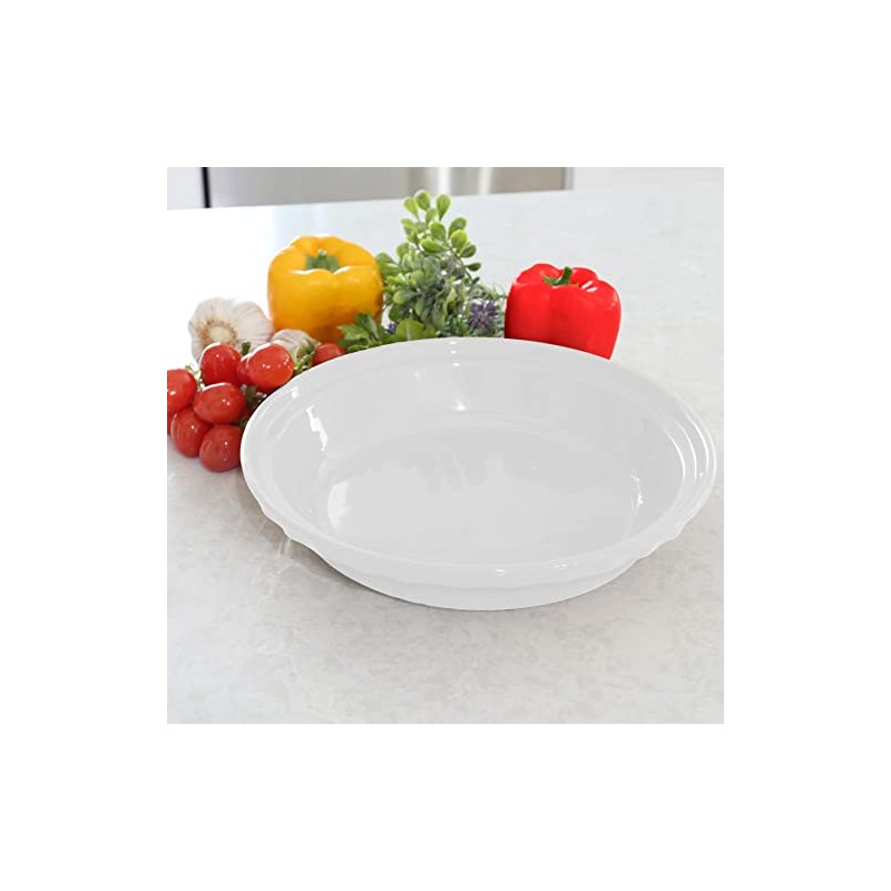 Chantal 9.5-inch Deep Pie Dish, White