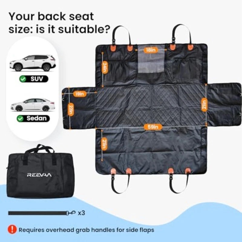 REEVAA Dog Seat Cover, [100% Waterproof] Hammock Scratch Proof Nonslip