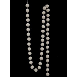 Serene Spaces Living 60" Handcrafted Hanging Ivory Wool Felt Pom Pom Garland, Classroom Garland, Pastel Christmas Garland, Felt Garland for Tree Decoration, Kids Playroom, Birthday Party