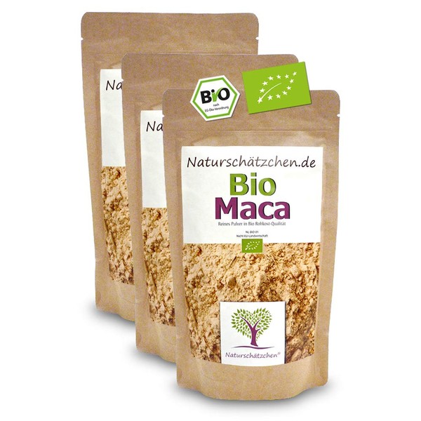 Organic Maca Powder (Maca Powder) in Certified Organic Quality (DE-ÖKO-022) (3 x 250 g)