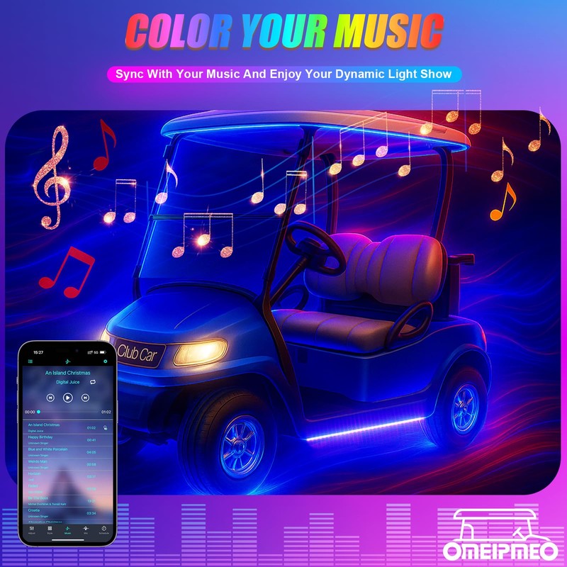 6PCS Golf Cart LED Underglow Light Kit, Golf Cart RGB