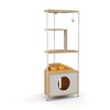 Heemab Corner Cat Tower with Scratching Post and Multi-Level Platforms,