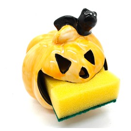 Ceramic Pumpkin Sponge Holder Soap Dish Cute Bathroom Decor Kitchen Decor
