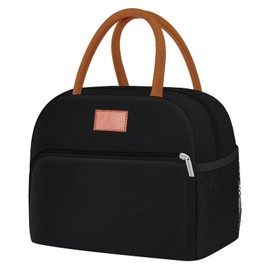 JSTHHTT Insulated Lunch Bag, Lunch Bags for Women, Insulated Lunch Bag for Women Men Adult Work Cool Bag Lunch Box, Lunch Bag Adults, Lunch Bag for Outdoor, Beach, Camping, BBQ, Travel (Black)