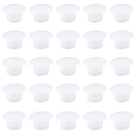 Tonaup Pack of 100 Plastic Hole Covers, White Plugs for Screw Holes and Nuts, Hole Plugs for Furniture for Chair, Cabinet, Cabinet, Shelf