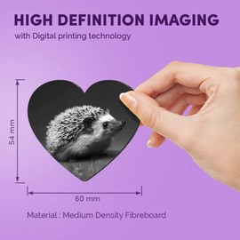 1 x Heart MDF Magnets - Hedgehog Garden Wildlife British 40930