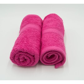 Lex's Linens Pack of 2 100% Combed Cotton Hot Pink Hand Towels