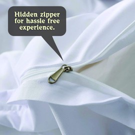 Crown Collection Luxuriate Hotel 1000-TC Hypoallergenic Ultra Soft 100% Egyptian Cotton 104x90 inch King Size Silver Solid Pinch Plated Duvet Cover with Zipper Colser & 2pcs Pillow Case Set